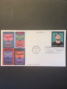 Stamps  US First Day Cover, 166, Scott#3652, Andy Warhol, See Picture