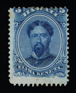 EXCELLENT GENUINE HAWAII SCOTT #32 FINE MINT OG H 1886 BLUE ON WOVE PAPER #18960