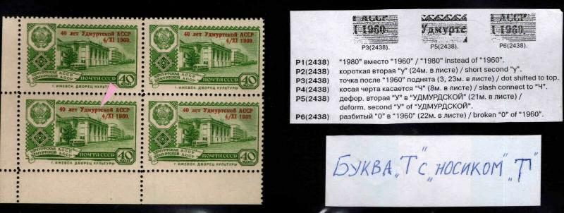 Russia Scott 2337 Udmurt Autonomous Republic 1960 Overprint study