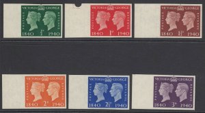 Great Britain 1940 centenary imprimaturs ½d-3d set of 6 from the British...