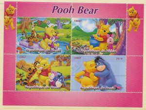 Thematic Stamps Disney Benin  2014 Pooh Bear sheet of 4 values used