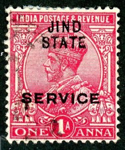 India- Convention States, Jhind, Scott #o27, Used