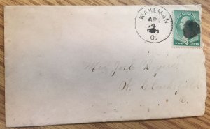 US #213 (A57) on cover used - damaged stamp