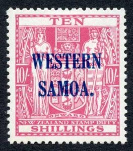 Samoa SG191 10/- carmine-lake M/M Cat 70 pounds 