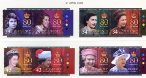 Alderney 2006 Queen Elizabeth Birthday Set SGA274/A281 Unmounted Mint