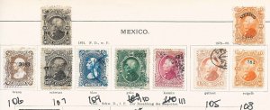 Mexico Old (1860s to1880s) Album Pages w/ 33 Stamps - 2 scans _ High CV$$