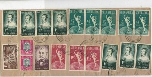 South Africa 1956 Nigel Cancel Multiple Subjects Lots of Stamps Cover Ref 29309