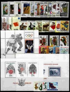Czechoslovakia ( Ceska ) MNH Complete year set 1998  32 stamps+3 Souvenir sheets
