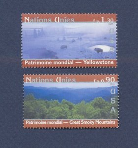 UNITED NATIONS GENEVA - Scott  415-416 -  MNH - Yellowstone, Smoky Mountains