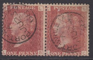 SG 43 1d rose-red plate 108 pair. Very fine used with Fort William CDS’s...