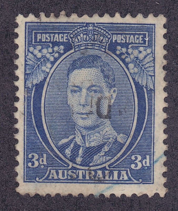 Australia 170 Used 1938 3p Ultramarine KG VII Perf 13½14 Issue XF Scv $24.00