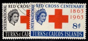 TURKS & CAICOS ISLANDS QEII SG255-256, 1963 red cross set, FINE USED. 