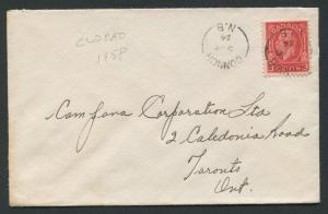 NEW BRUNSWICK SPLIT RING TOWN CANCEL COVER CONNOR