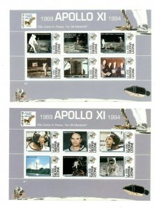 FULL SHEETS Sierra Leone 1994 1728-9 - First Moon Landing - Set of Sheets - MNH