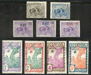 French Guiana Scott 51-52,94-95,97,109-10,112-13 Unused Group - SCV $3.95