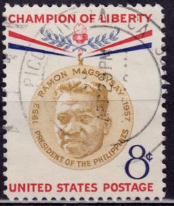 United States, 1957, Champion of Liberty - Ramon Magsaysay, 3c, sc#1096, used