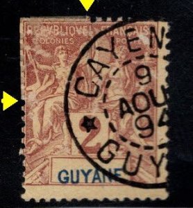 French Guiana Scott 33  Repaired Filler nice cancel