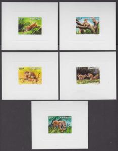 RWANDA 1987 LEOPARDS Sc 1292-1296 FULL SET OF DELUXE DIE PROOFS VF 