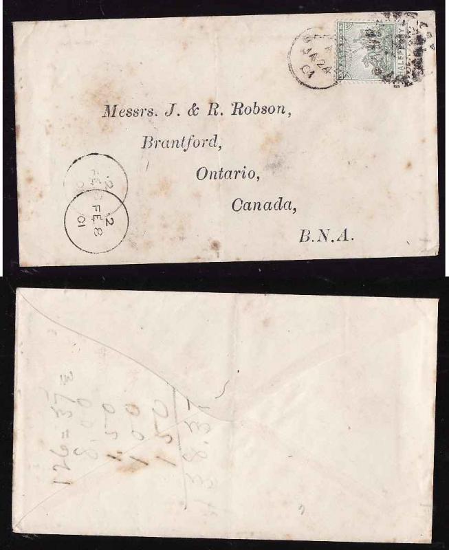 #2244 - cover to Canada-Barbados-Ja 24 1901-1/2p franking fo