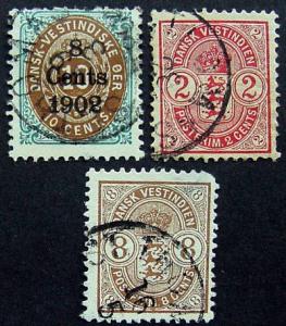 Danish West Indies, Scott 28-30, used