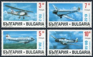 Bulgaria 3886-3889, MNH. Mi 4180-4183. Airplanes 1995. PO-2, Li-2, JU52-3M, FV-5
