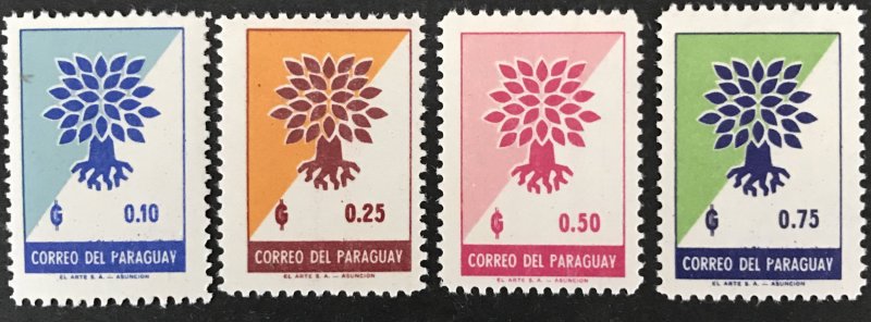 Paraguay 1961 # 619-22 /WRY, MNH, CV $1