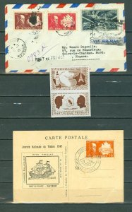 MARTINIQUE 1947 LOT of AIRMAIL COVER + PO CARD + AIR VIGNETTE