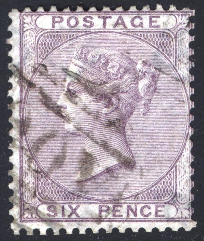 Br Honduras 1858 GB 6d Lilac w A06 Cancel Scott A4 SG Z3 VFU Cat $450