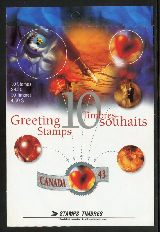 Canada 1508a MNH, Greetings Complete Booklet from 1994.