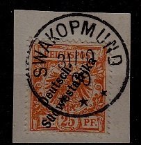 Germany col. SW Africa Mi.9 used/signed Jaschke/Mansfeld