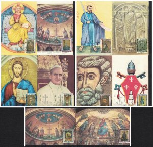 Vatican Christ St Peter St Paul Holy Year Maxicards 10 pcs 1974 SC#561=571