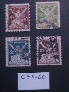 ​CZECHOSLOVAKIA 1920 SC#68- FOR FREEDOM USED STAMPS- VF 103 YEARS OLD- CES-60