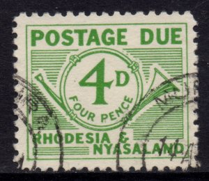 Rhodesia & Nyasaland - 1961 Postage Due 4d Used SG D3