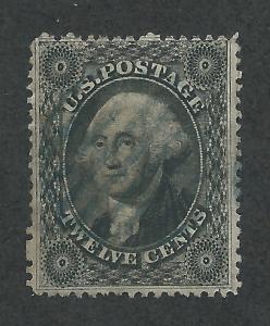 36 Used, 12c. Washington, Type I, Blue Grid Cxl,  scv: $300