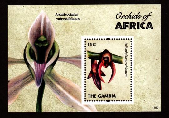 Gambia New Issue Mint NH S/S Orchids 2012!