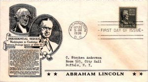 #821 Abraham Lincoln Prexie Presidential – Anderson Cachet Addressed to And...