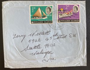 1956 Pitcairn Island Cover To Seattle WA Usa