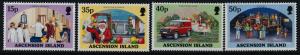 Ascension Island 711-4 MNH Christmas, Santa, Music, Vehcile