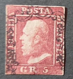 1859 ITALY STAMPS LOT  5gr USED Sassone#9 with Certificates