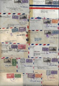 PANAMA 1940s LARGE COLLECTION OF 20 COMMERCIAL WAR TIME COVERS ALMOST ALL CENSOR