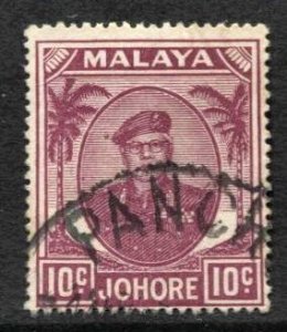 STAMP STATION PERTH Johore #138 Sultan Ibrahim Used 1949-55 CV$0.35