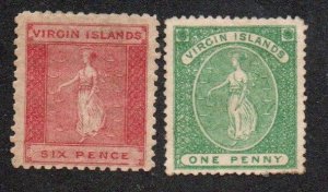 Virgin Islands 2 Mint hinged, 3 Mint no gum