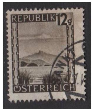 Austria 1945 Scott 461 used - 12g, Scenic View, WolfgangSee 