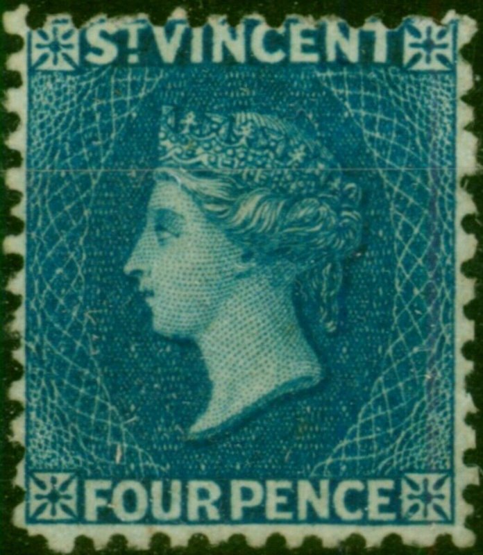 St Vincent 1866 4d Deep Blue SG6 Fine & Fresh Unused