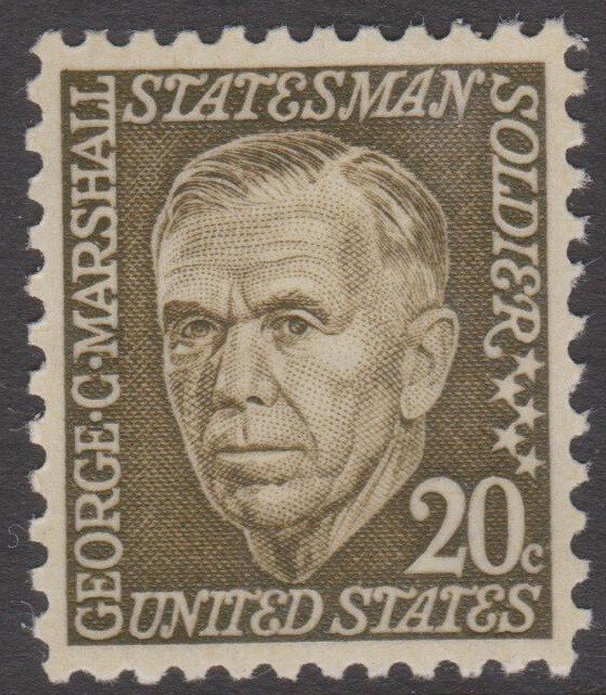 1289 20c George C. Marshall, American Soldier Mint NH OG