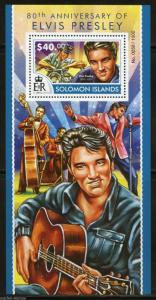 SOLOMON ISLANDS  2015  80th BIRTH ELVIS PRESLEY  SOUVENIR SHEET  MINT NH