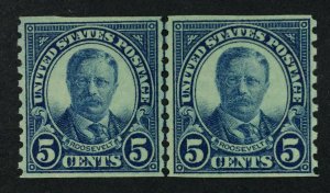 MOMEN: US STAMPS #602 COIL LINE PAIR MINT OG NH LOT #49260