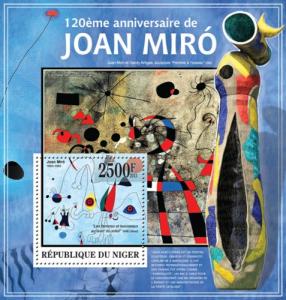 NIGER 2013 SHEET JOAN MIRO ART PAINTINGS nig13325b