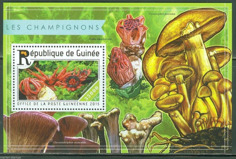 GUINEA  2015 MUSHROOMS  SOUVENIR SHEET  MINT NH