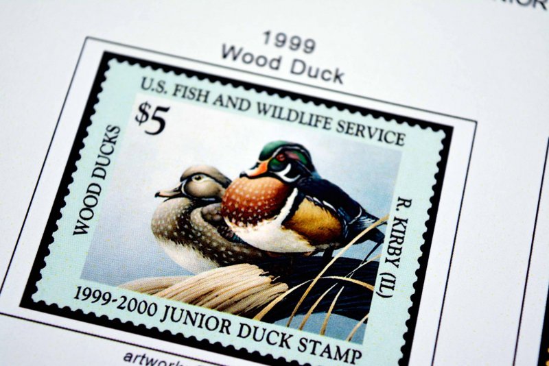 COLOR PRINTED US JUNIOR DUCK STAMPS 1992-2020 STAMP ALBUM PAGES (21 ill. pages)